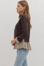 Load image into Gallery viewer, NEWEST ARRIVAL Brown Contrast Mock Neck Sweater
