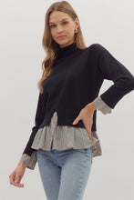 Load image into Gallery viewer, NEWEST ARRIVAL Black Contrast Mock Neck Sweater
