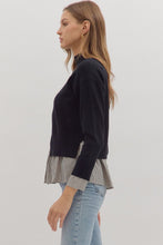 Load image into Gallery viewer, NEWEST ARRIVAL Black Contrast Mock Neck Sweater
