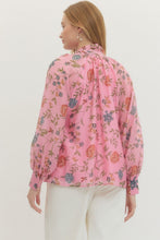 Load image into Gallery viewer, NEWEST ARRIVAL Pink Floral Neck Scarf Blouse

