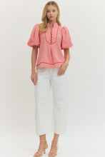 Load image into Gallery viewer, NEWEST ARRIVAL Red Gingham Puff Sleeve Blouse
