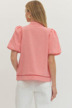 Load image into Gallery viewer, NEWEST ARRIVAL Red Gingham Puff Sleeve Blouse
