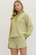 Load image into Gallery viewer, NEWEST ARRIVAL Matcha Green Striped Comfy Shorts Set
