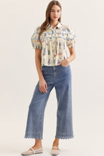 Load image into Gallery viewer, NEWEST ARRIVAL Cream Novelty Print Button Down Blouse
