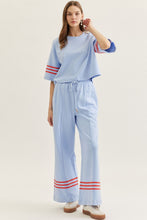 Load image into Gallery viewer, NEWEST ARRIVAL Blue/Red Striped Comfy Pants Set
