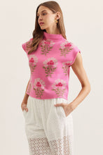 Load image into Gallery viewer, LAST ONE Pink Floral Knit Mock Top
