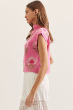 Load image into Gallery viewer, LAST ONE Pink Floral Knit Mock Top
