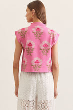 Load image into Gallery viewer, LAST ONE Pink Floral Knit Mock Top
