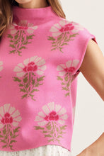 Load image into Gallery viewer, LAST ONE Pink Floral Knit Mock Top
