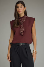 Load image into Gallery viewer, NEWEST ARRIVAL Burgundy Knit Polka Dot Scarf Top

