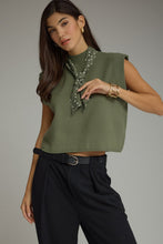 Load image into Gallery viewer, NEWEST ARRIVAL Olive Knit Polka Dot Scarf Top
