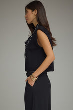 Load image into Gallery viewer, NEWEST ARRIVAL Black Knit Polka Dot Scarf Top
