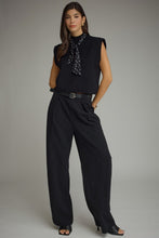 Load image into Gallery viewer, NEWEST ARRIVAL Black Knit Polka Dot Scarf Top
