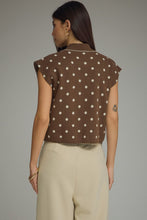 Load image into Gallery viewer, NEWEST ARRIVAL Brown/White Polka Dot Neck Scarf Knit Top
