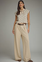 Load image into Gallery viewer, NEWEST ARRIVAL Cream/Brown Polka Dot Neck Scarf Knit Top

