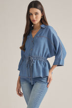 Load image into Gallery viewer, NEWEST ARRIVAL Denim Drawsting Waist Top
