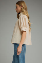 Load image into Gallery viewer, NEWEST ARRIVAL Cream Puff Sleeve Button Down Blouse
