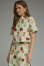 Load image into Gallery viewer, NEWEST ARRIVAL Cream Triangle Print Floral Midi Skirt Set
