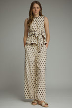 Load image into Gallery viewer, NEWEST ARRIVAL Off White/Brown Polka Dot Pants Set

