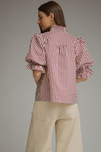 Load image into Gallery viewer, NEWEST ARRIVAL Striped Smocked Trim Blouse
