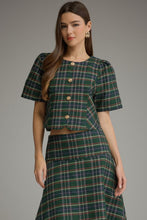 Load image into Gallery viewer, NEWEST ARRIVAL Green Christmas Plaid Maxi Skirt Set
