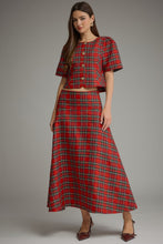 Load image into Gallery viewer, NEWEST ARRIVAL Red Christmas Plaid Maxi Skirt Set

