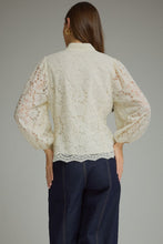 Load image into Gallery viewer, NEWEST ARRIVAL Off White Lace Frog Button Closure Blouse
