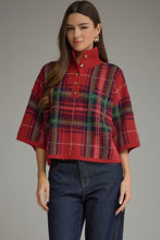 Load image into Gallery viewer, NEWEST ARRIVAL Red Christmas Large Plaid Mock Neck Sweater
