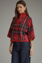 Load image into Gallery viewer, NEWEST ARRIVAL Red Christmas Large Plaid Mock Neck Sweater
