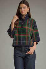 Load image into Gallery viewer, NEWEST ARRIVAL Navy Christmas Large Plaid Mock Neck Sweater
