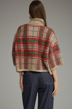 Load image into Gallery viewer, NEWEST ARRIVAL Taupe/Red Large Plaid Mock Neck Sweater

