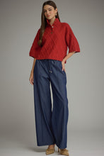 Load image into Gallery viewer, NEWEST ARRIVAL Red Cable Knit Boxy Mock Neck Sweater
