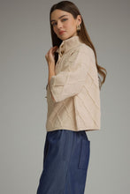 Load image into Gallery viewer, NEWEST ARRIVAL Ecru Cream Cable Knit Boxy Mock Neck Sweater
