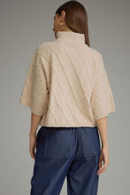 Load image into Gallery viewer, NEWEST ARRIVAL Ecru Cream Cable Knit Boxy Mock Neck Sweater
