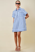 Load image into Gallery viewer, NEWEST ARRIVAL Blue/Navy Striped Shirt Dress
