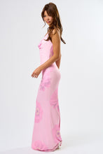 Load image into Gallery viewer, FINAL SALE Pink Mesh Floral Halter Maxi Dress
