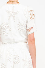 Load image into Gallery viewer, ONLINE ONLY White Seashell Beachy Embroidered Maxi Skirt Set
