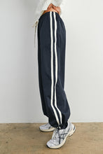 Load image into Gallery viewer, NEWEST ARRIVAL Navy/White Striped Drawstring Cuffed Jogger Pants

