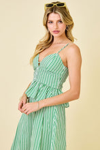 Load image into Gallery viewer, LAST ONE Green Striped Midi Skirt Set
