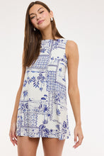 Load image into Gallery viewer, FINAL SALE Vintage Blue Palm Springs Mini Dress
