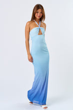 Load image into Gallery viewer, FINAL SALE Blue Ombre Halter Maxi Dress
