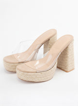 Load image into Gallery viewer, NEWEST ARRIVAL *RESTOCKED* Clear Espadrille Platform Block Heels
