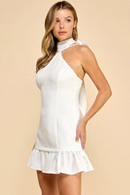 Load image into Gallery viewer, NEWEST ARRIVAL White Neck Tie Mini Dress

