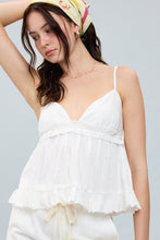 Load image into Gallery viewer, NEWEST ARRIVAL White Eyelet Cami Top
