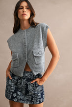 Load image into Gallery viewer, NEWEST ARRIVAL Gray Knit Button Down Vest
