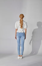 Load image into Gallery viewer, NEWEST ARRIVAL White Deep Plunge Ruffle Blouse
